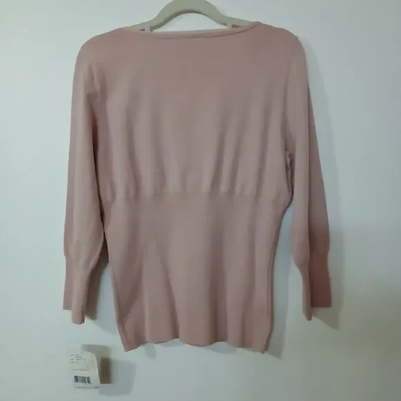 Axcess Women's Pink Maueve V-Neck Lightweight Pullover Sweater Size Medium NEW - Picture 2 of 9